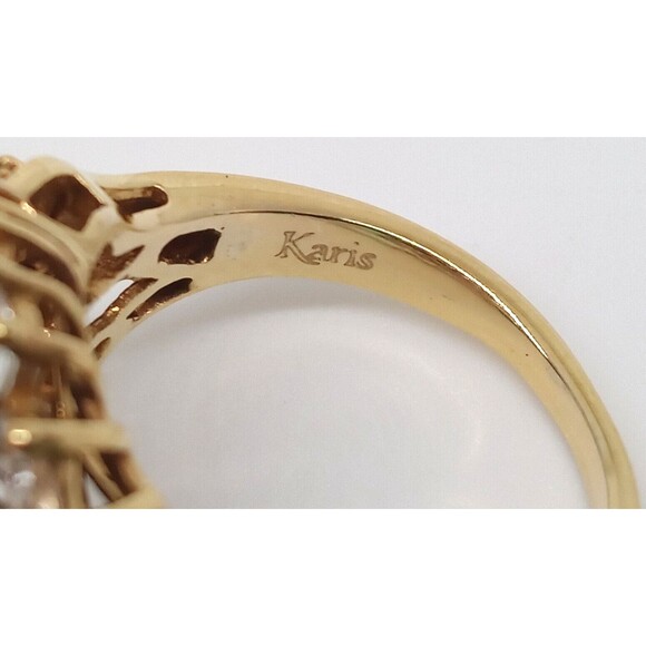 Karis Green Seraphinite Gemstone Ring Size 7 Gold Tone G&B Made In India NWT - Picture 11 of 14